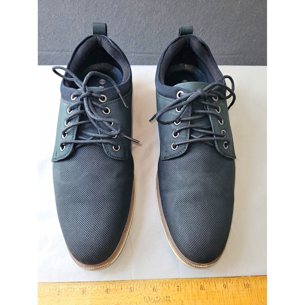 Bruno Marc Men's Black/Brown Synthetic Lace-Up Casual Round Toe US 6.5